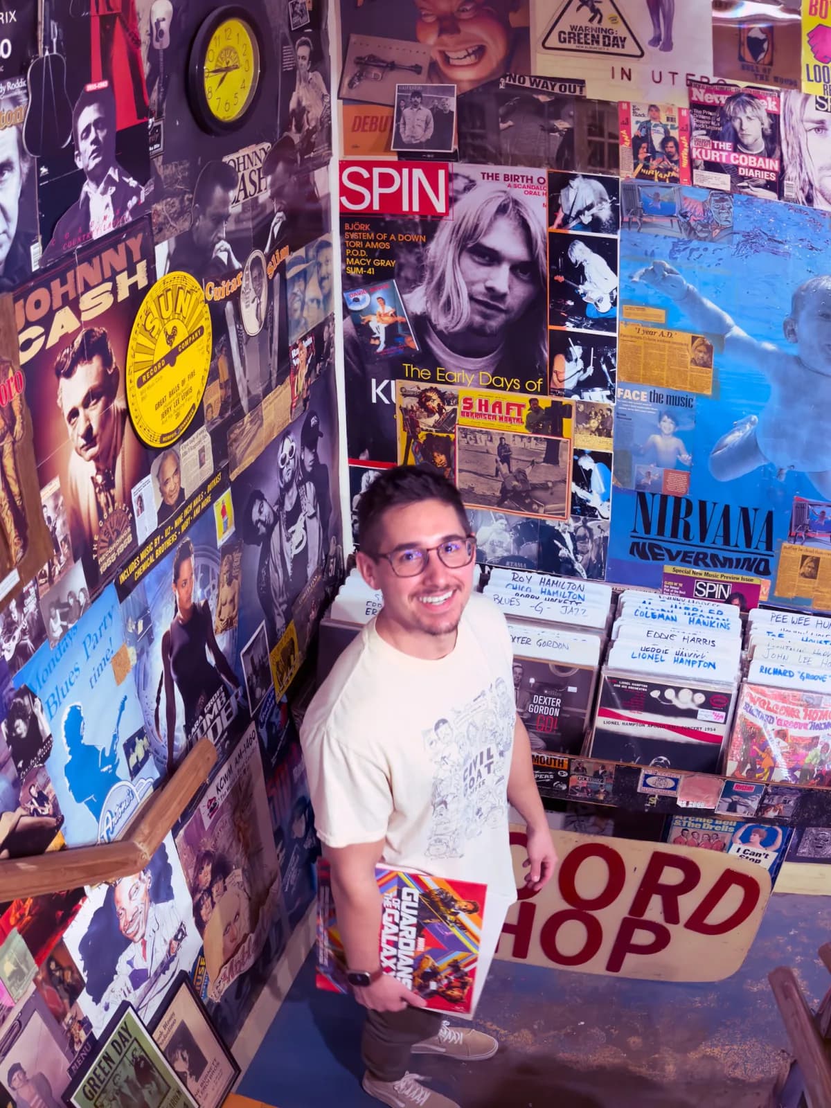 Me at a record store in downtown Houston