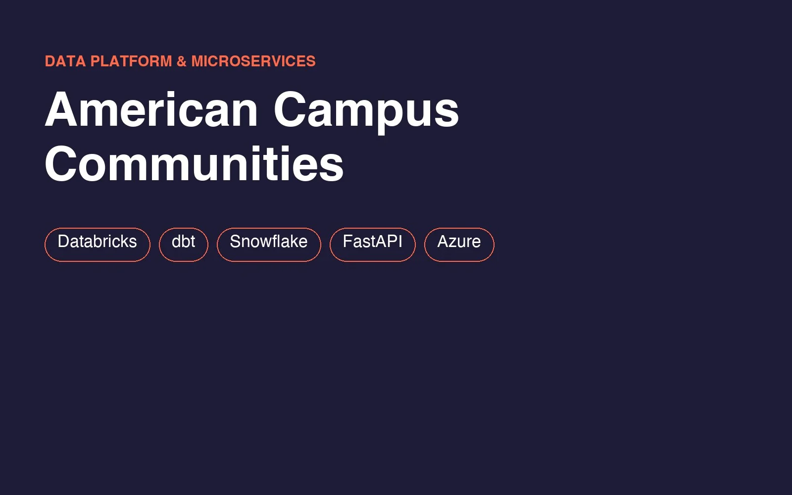 American Campus Communities: Databricks data platform and microservices