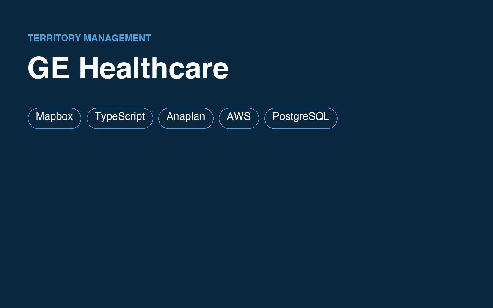 GE Healthcare: territory management platform