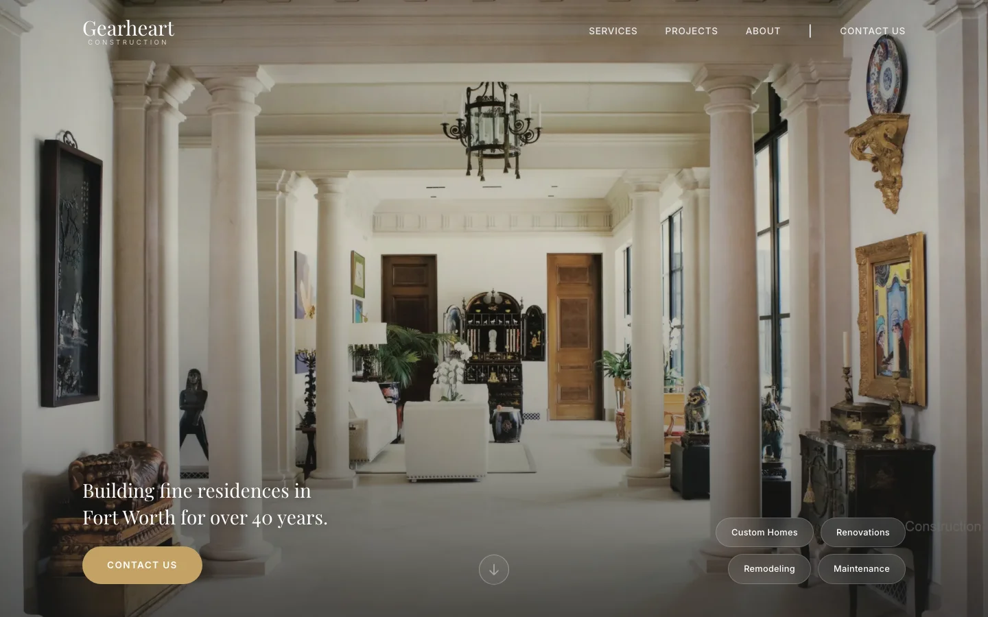 Gearheart Construction landing page