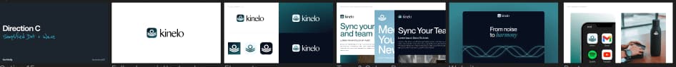 Kinelo marketing site screens