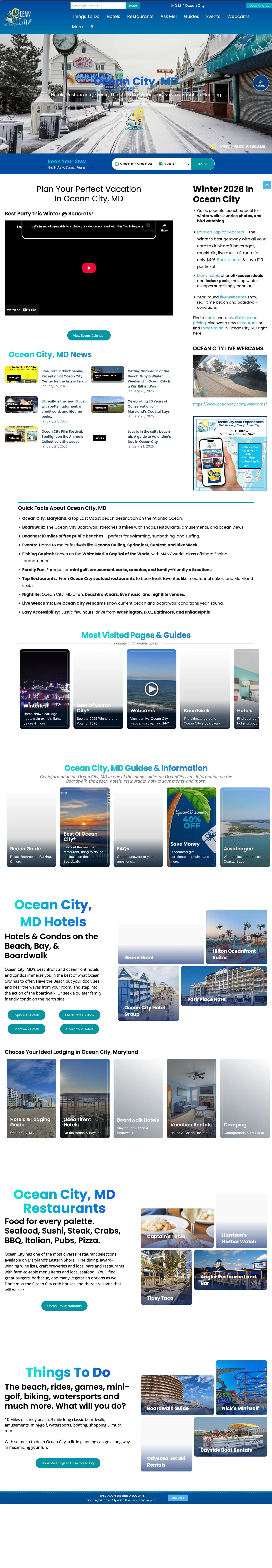OceanCity.com on the legacy WordPress site