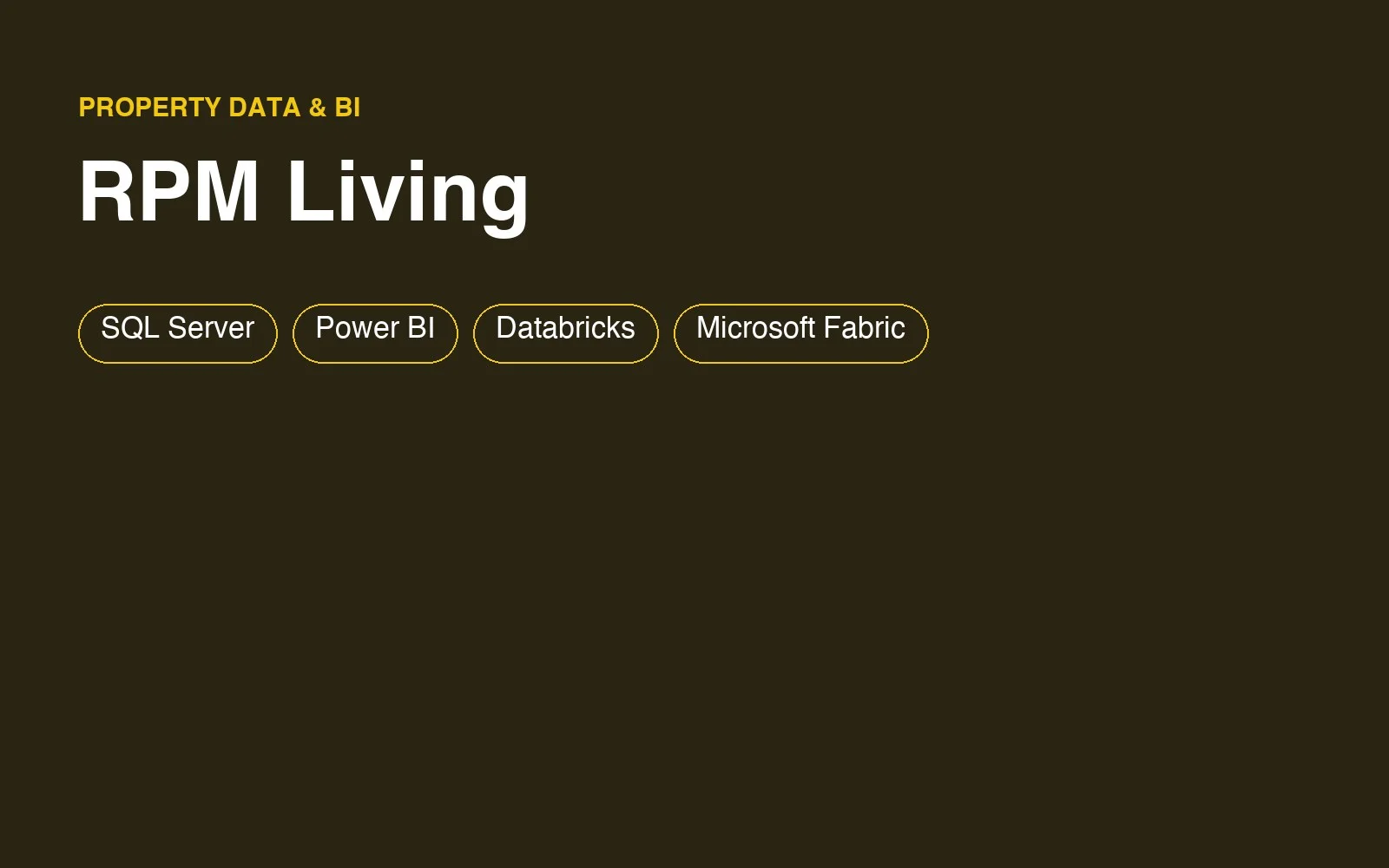 RPM Living: property data platform and BI