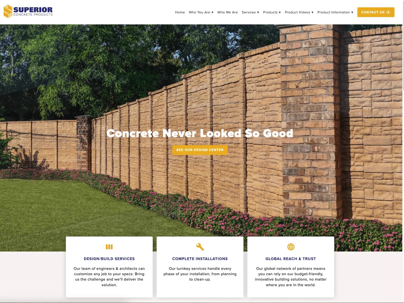 Superior Concrete Products site screens