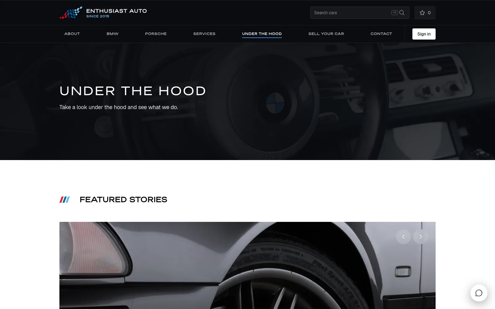Enthusiast Auto Group Under the Hood editorial section