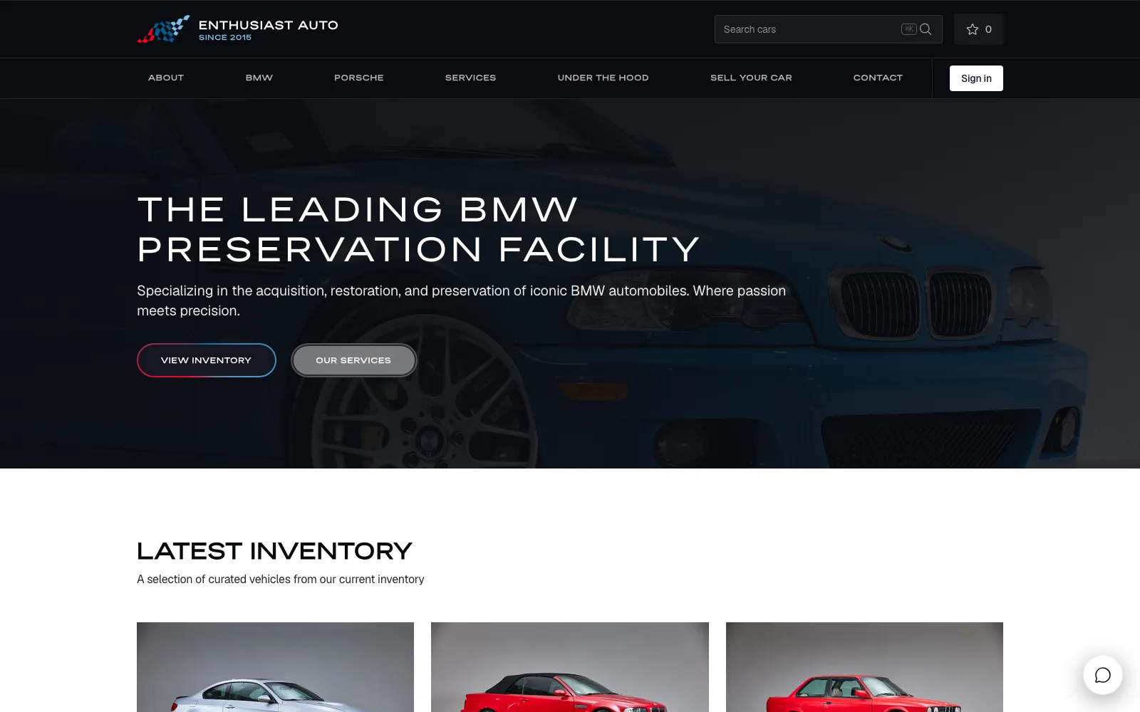 Enthusiast Auto Group homepage: The leading BMW preservation facility